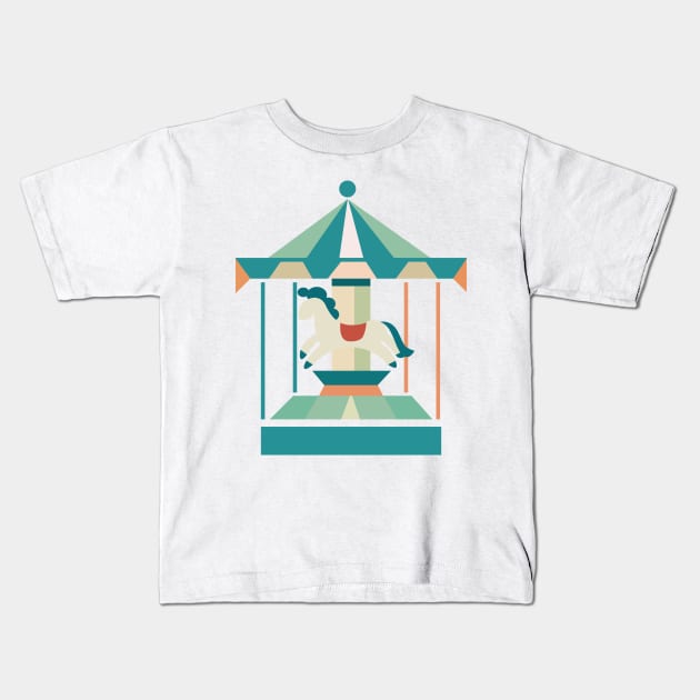 Carousel Kids T-Shirt by soneroo_art